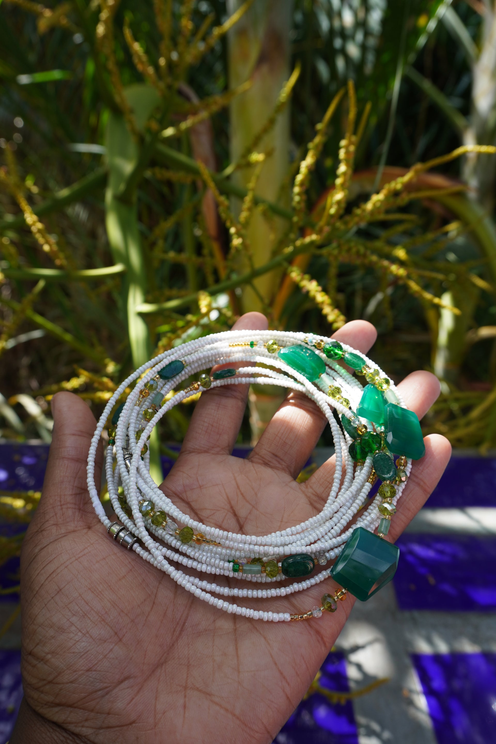 Aventurine and Green Onxy Waist Bead